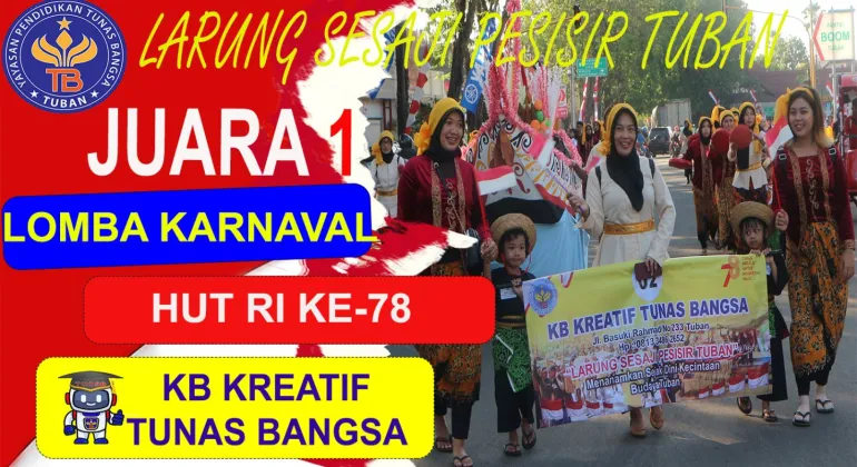 JUARA 1 LOMBA KARNAVAL KELOMPOK BERMAIN<br>HUT RI KE 78 TAHUN 2023